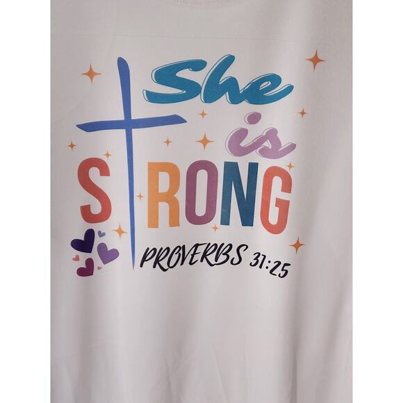 Christian faith-based tank top, She is strong, Proverbs tank Ladies XXXL (22) - Picture 1 of 2
